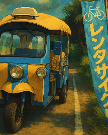黒島のレンタサイクルショップの写真