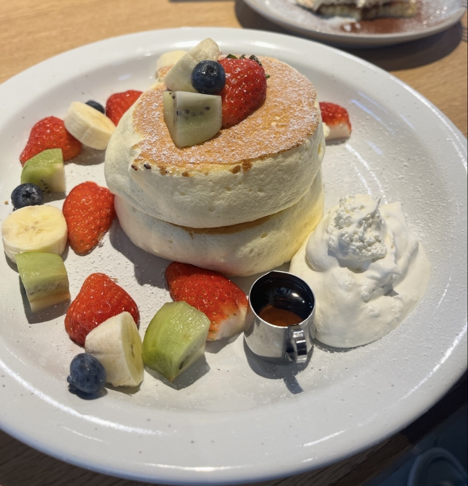 長崎のカフェルクスのパンケーキの写真